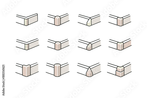 Logic harmony vector silhouette minimalist aesthetics baseboard icon consideration color calm hallway