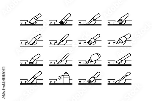 Access brush efficiency easy vector drawer slide logic maintenance focus icon nozzle