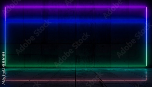 Wallpaper Mural Neon Rectangle - Vibrant Gradient Frame for Modern Designs and Visual Effects. Torontodigital.ca
