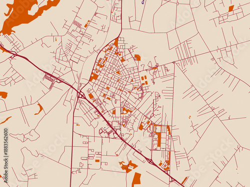 Tableau sur toile Aprilia, Italy – urban map