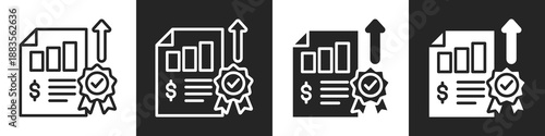 Fiscal Policy Line And Solid Icon In White And Black Background