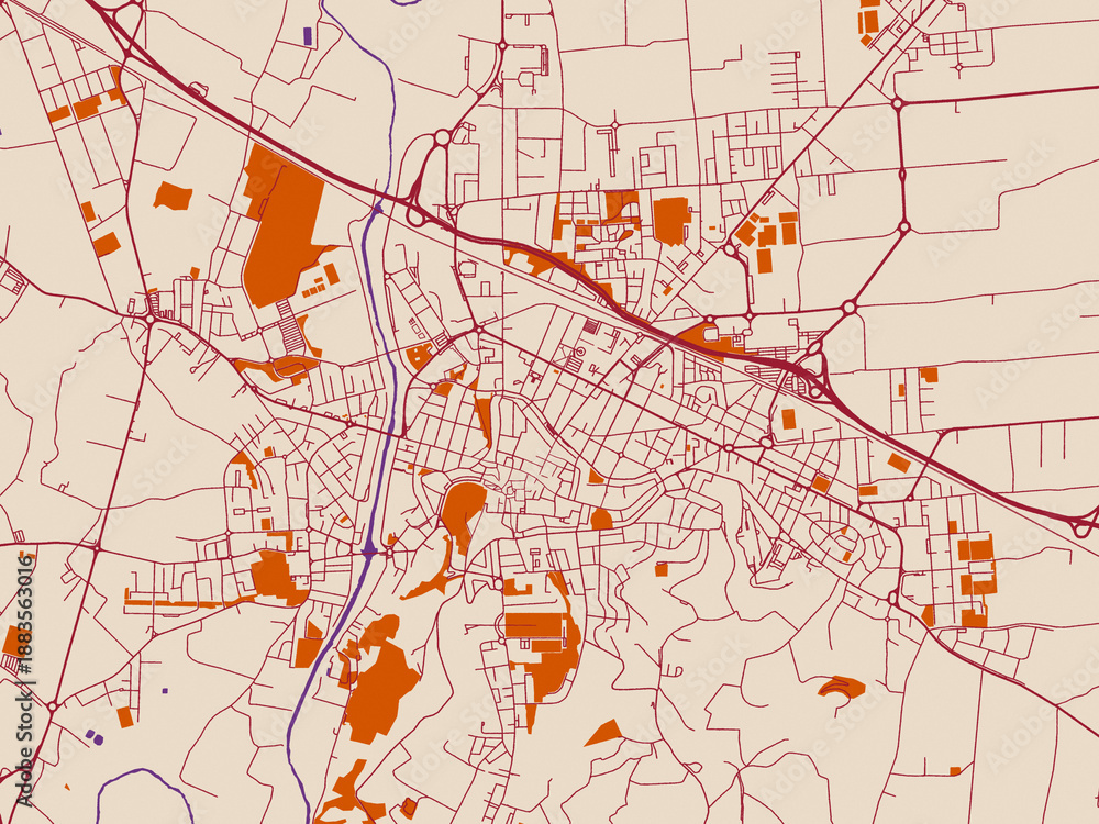 Naklejka premium City map of Cesena, Italy