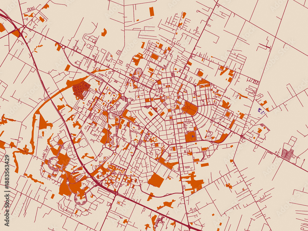 Fototapeta premium Street network map of Latina, Italy