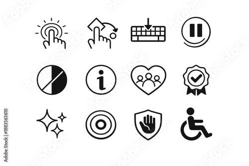 Simple design reduced generation sparkle vector accessibility guidance icon image indicator contrast