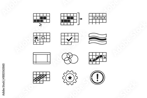 Icon image dates vector rolling simple blocked max generation rules band abstract