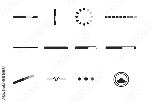 Simple vector bar state vertical icon square abstract stability generation motion loader