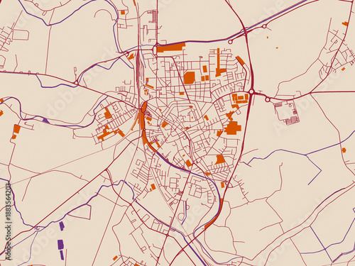 Fotografi Urban map background of Rovigo, Italy