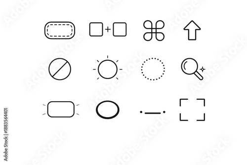 Image icon key shift discoverability cue vector bracket generation modifier abstract option