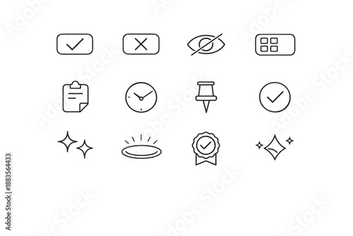 Vector reminder access toggle ring check indicator polished icon keyboard shortcut icons