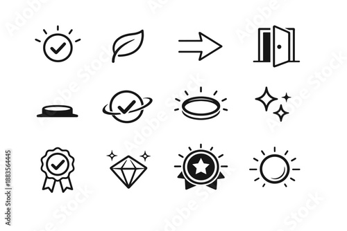 Icon acknowledged vector image learning confidence simple calm hint polished seal leaf