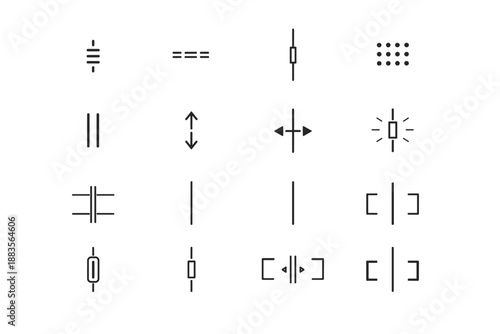 Generation icon divider grab image simple interaction bar resize vector glow panel