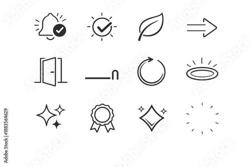 Generation quiet simple exit halo workflow success vector icon badge image marker