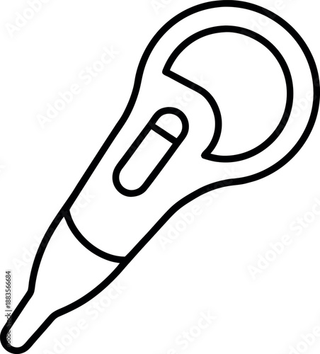 Digital Ear Thermometer Icon for Fever Detection and Health Check