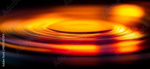 vinyl record - abstract motion blur light streaks creating dynamic energy. Capturing dynamic light streaks with motion blur in warm and cool colors - vinyl record disc
