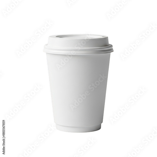 Wallpaper Mural Single white disposable coffee cup isolated on transparent background Torontodigital.ca