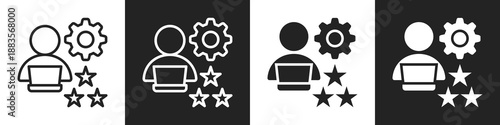 Experience Line And Solid Icon In White And Black Background