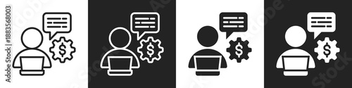 Freelancer Line And Solid Icon In White And Black Background