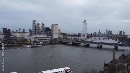 London skyline along the River Thames