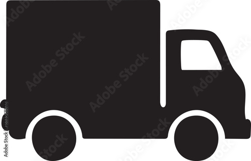 Delivery Truck Silhouette Cargo Van Transport Vehicle Icon