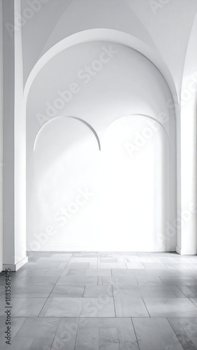 Minimalist White Arches - A Study in Architectural Simplicity and Light.