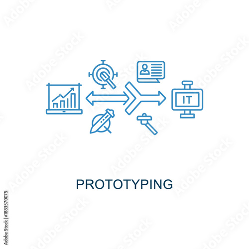 Prototyping process illustration showing data analysis and IT integration workflow