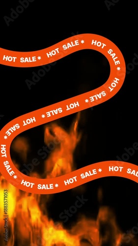 Hot Sale Promotional Ribbon with Fire Background Vertical Loop