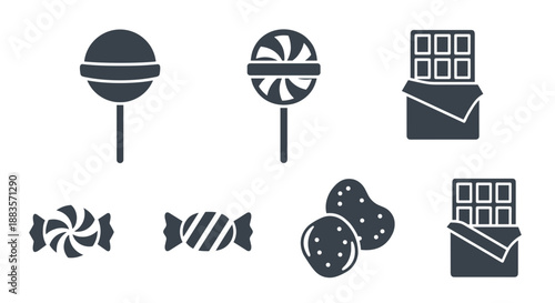 Collection of various candy icons