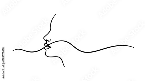 A minimalist line art illustration of a nose and mouth in a simple, elegant design