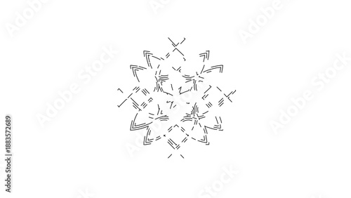 A circular burst of math symbols arranged in a radial pattern, forming an abstract and intellectual design.