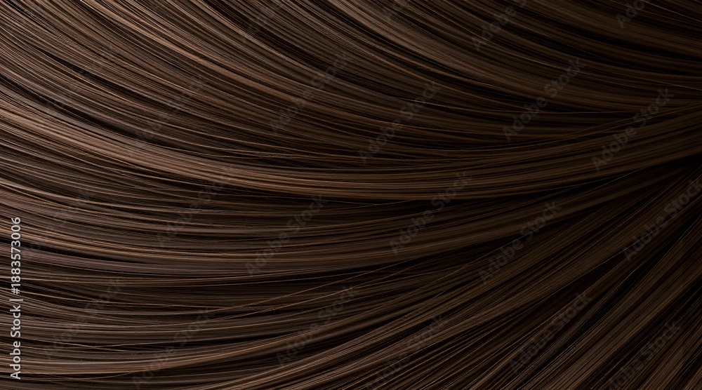 Obraz premium Close up of luxurious brown hair with shiny highlights for hair care concepts