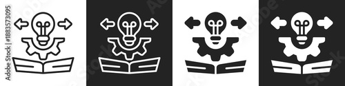 Innovation Line And Solid Icon In White And Black Background
