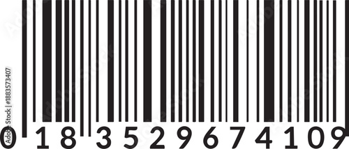 Barcode with numbers a retail product identification code for scanning and inventory management isolated on a white background