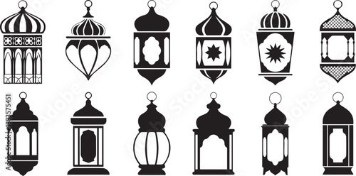 lantern collection of twelve arabesque hanging lamp silhouettes