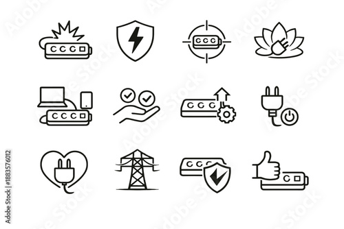 Resilience protection protective vector logic calm surge accessory strip power icon