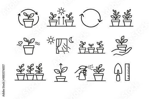 Icon herbs steady vector icons regularly rhythm light habit herb care maintenance