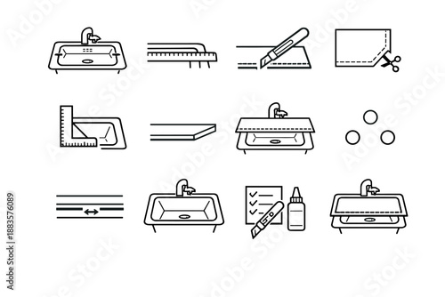 Icon ruler workflow fit edge preview indicator cut vector guard icons sink