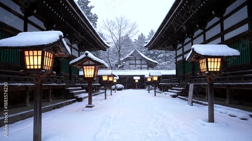 Wallpaper Mural Snowy Japanese Temple. Torontodigital.ca