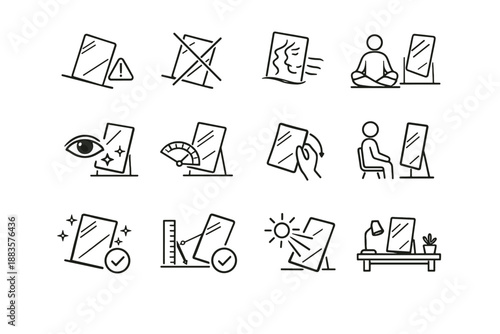 Risk safe icons correction practical icon rule vector mirror prevention clean angle