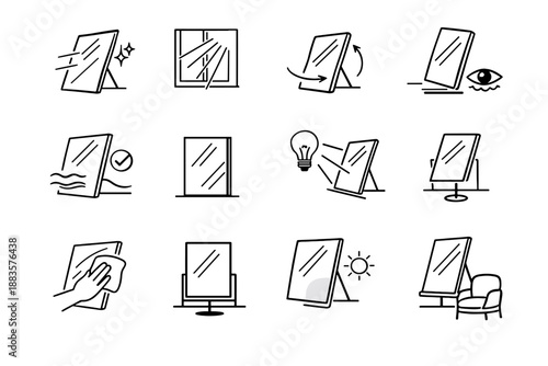 Glare icon mirror positioning practical vector visibility minimalist rays benefit soft icons