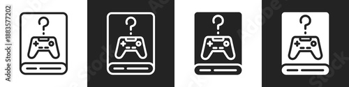 Tuturial Line And Solid Icon In White And Black Background
