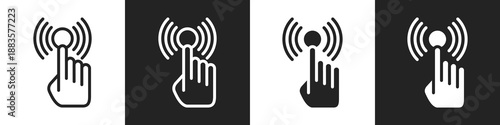 Ping Line And Solid Icon In White And Black Background