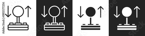 Joystick Line And Solid Icon In White And Black Background