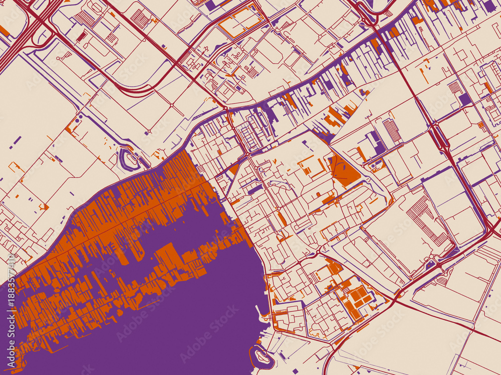 Naklejka premium Urban map background of Aalsmeer, Netherlands