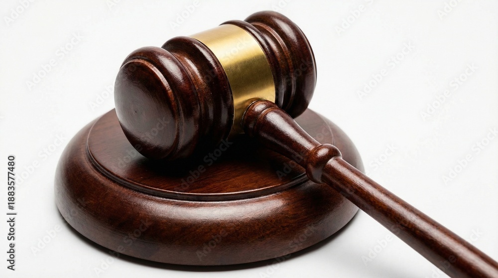 Fototapeta premium gavel and law book on wooden background