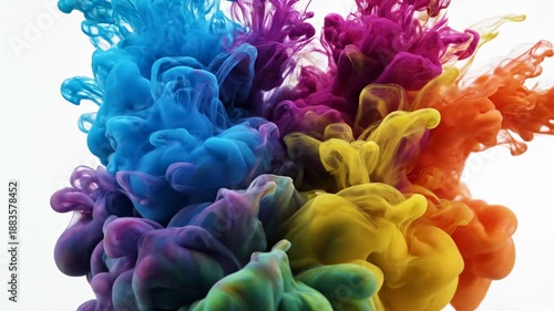 Explosive Color: A vibrant explosion of rich hues unfolds, a breathtaking dance of colors captured in a moment of pure creativity and abstract beauty. 