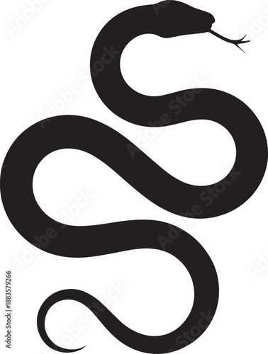 Wallpaper Mural Black snake silhouette in minimalist style with dramatic lighting on white background for tattoo design Torontodigital.ca