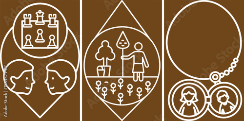 Business Strategy, Teamwork, And Leadership Concepts Vector Icons Set For Growth, Collaboration, And Successful Management