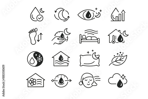 Humidity vector icon indoor comfort climate air focus moisture droplet home step