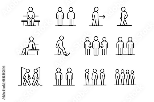 Shared body waiting step awareness crowding vector forward flow icon icons face