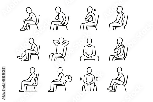Comfort vector icon time habit movement focus calm posture icons minimalist subtle